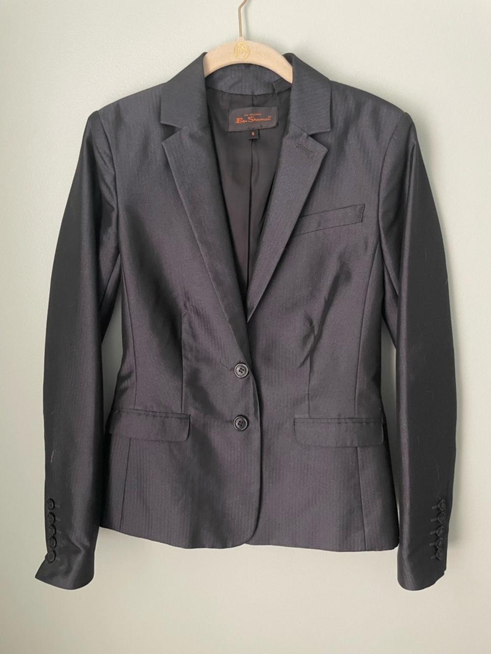 Ben Sherman Black Women's Tailored Blazer - Classic Two-Button Jacket size S